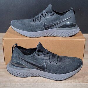 Nike Epic React Flyknit Shoes Mens Sz 11 Black Gray Running Athletic BQ8928-001